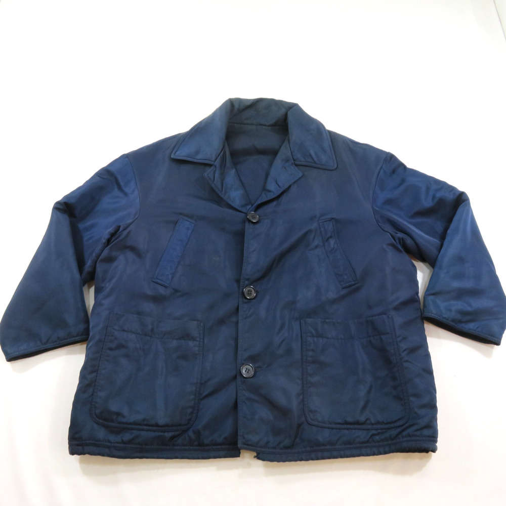 Dolce & Gabbana Men's Coat Jacket Blue Nylon Made In Italy Button Front Sz 48